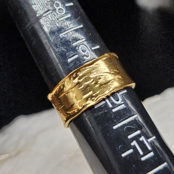 Contemporary Design Adjustable Band Artisan GG Ring 14k Gold plated - Picture 7 of 10